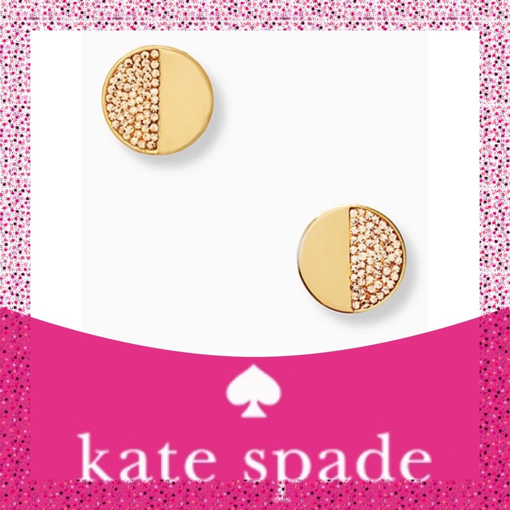 Take 40% Off Kate Spade ♠️ Gold “Mod Scallop” Pave Stud Earrings NWTs